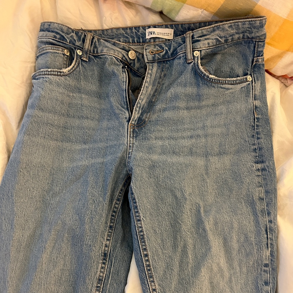 Zara high waisted split hem jeans